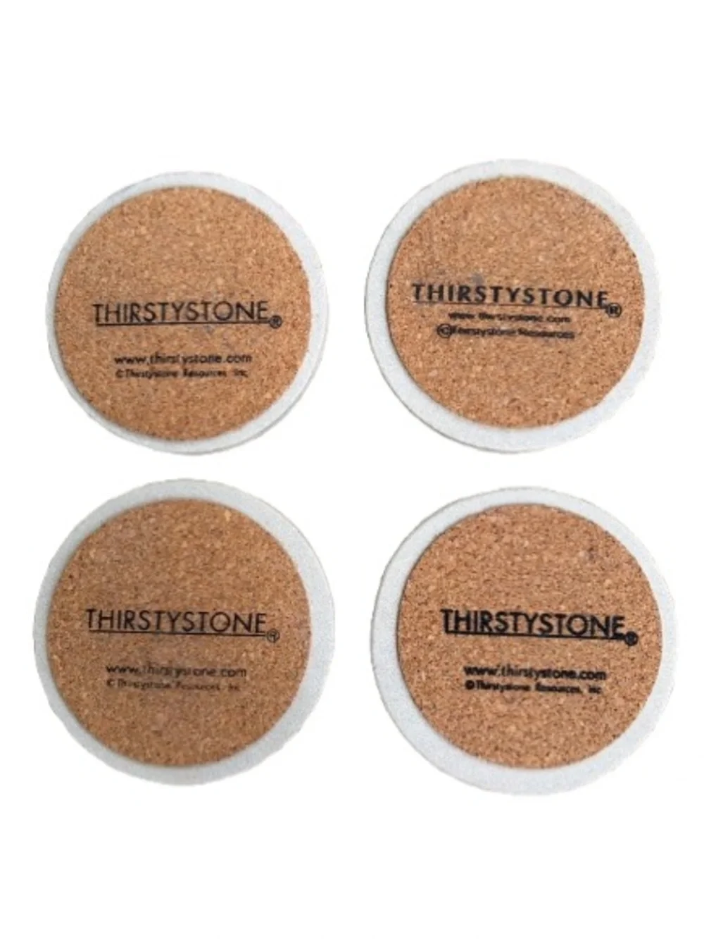 Thirstystone Santa Sleigh Sandstone Coaster Set of 4 Cork Backing Made in USA